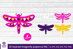 paper cutting-cut file svg-3d layered-dragonfly-dragonfly papercut-layered-dragonfly svg