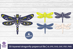 paper cutting-cut file svg-3d layered-dragonfly-dragonfly papercut-layered-dragonfly svg