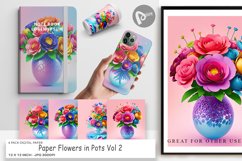 Digital Paper Paper Flowers in Pots Product Image 1