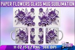 Paper Flowers Mug Sublimation | 11 oz 15 oz Mug Design Product Image 3