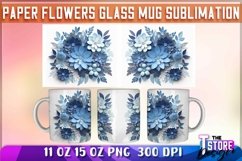 Paper Flowers Mug Sublimation | 11 oz 15 oz Mug Design Product Image 4