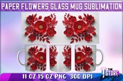 Paper Flowers Mug Sublimation | 11 oz 15 oz Mug Design Product Image 5
