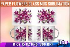 Paper Flowers Mug Sublimation | 11 oz 15 oz Mug Design Product Image 5