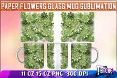 Paper Flowers Mug Sublimation | 11 oz 15 oz Mug Design Product Image 6
