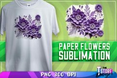 Paper Flowers Sublimation | T-Shirt Design | PNG File Product Image 13