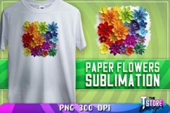 Paper Flowers Sublimation | T-Shirt Design | PNG File Product Image 14
