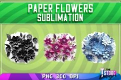 Paper Flowers Sublimation | T-Shirt Design | PNG File Product Image 2