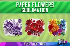 Paper Flowers Sublimation | T-Shirt Design | PNG File Product Image 4