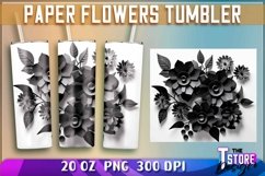 Paper Flowers Tumblers Wrap 20 oz | PNG File | Sublimation Product Image 3