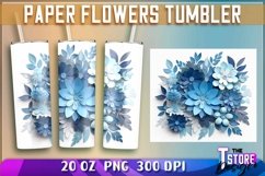 Paper Flowers Tumblers Wrap 20 oz | PNG File | Sublimation Product Image 4