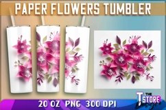 Paper Flowers Tumblers Wrap 20 oz | PNG File | Sublimation Product Image 5