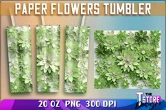 Paper Flowers Tumblers Wrap 20 oz | PNG File | Sublimation Product Image 6