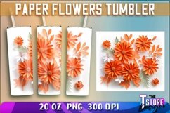 Paper Flowers Tumblers Wrap 20 oz | PNG File | Sublimation Product Image 7