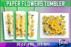 Paper Flowers Tumblers Wrap 20 oz | PNG File | Sublimation Product Image 2