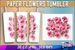 Paper Flowers Tumblers Wrap 20 oz | PNG File | Sublimation Product Image 2