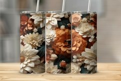 3D Paper Flowers Tumbler Sublimation Wrap Product Image 1