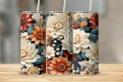 3D Paper Flowers Tumbler Sublimation Wrap Product Image 1