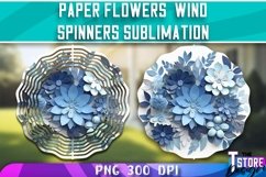 Paper Flowers Wind Spinners Sublimation | PNG Design Product Image 1