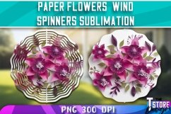 Paper Flowers Wind Spinners Sublimation | PNG Design Product Image 1