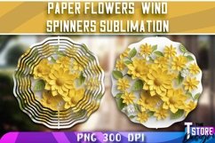Paper Flowers Wind Spinners Sublimation | PNG Design Product Image 1