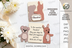 3D Greetings Cards Bundle Paper Cut. Cute Animals Paper Cut Product Image 7
