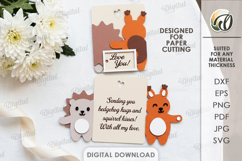 3D Animals Greetings Card Paper Cut. Cute Animals SVG Product Image 1