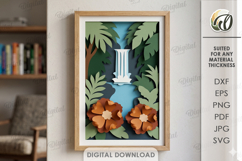 3D Paper Layered Artwork. Wall Decor Paper Craft SVG Product Image 1