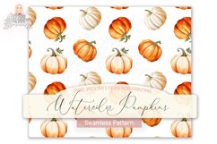 Seamless Pattern - Watercolor Pumpkins - Digital Paper Product Image 1