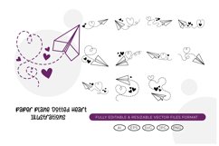 Paper Plane Dotted Heart Illustrations Product Image 1