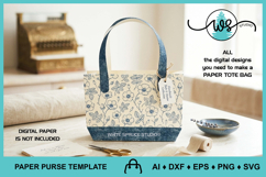 Paper Purse Tote Bag Cut File SVG Template Product Image 1