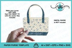 Paper Purse Tote Bag Cut File SVG Template Product Image 3