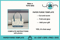 Paper Purse Tote Bag Cut File SVG Template Product Image 4