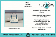 Paper Purse Tote Bag Cut File SVG Template Product Image 5