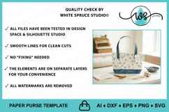 Paper Purse Tote Bag Cut File SVG Template Product Image 6