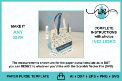 Paper Purse Tote Bag Cut File SVG Template Product Image 7