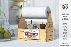 Paper Towel Holder Laser Cut. Kitchen Organizer SVG Product Image 1
