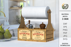 Paper Towel Holder Laser Cut. Kitchen Organizer SVG Product Image 1