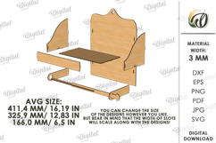 Paper Towel Holder Laser Cut. Kitchen Organizer SVG Product Image 2