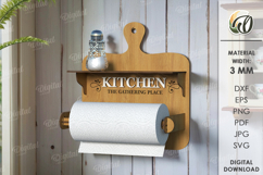 Paper Towel Holder Laser Cut. Kitchen Organizer SVG Product Image 1