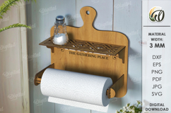 Paper Towel Holder Laser Cut. Kitchen Organizer SVG Product Image 2
