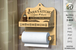 Paper Towel Holder Laser Cut. Kitchen Organizer SVG Product Image 1