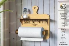 Paper Towel Holder Laser Cut. Kitchen Organizer SVG Product Image 1