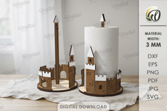 Kitchen Paper Roll Holder Laser Cut. Paper Towel Stand SVG Product Image 1