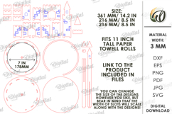 Kitchen Paper Roll Holder Laser Cut. Paper Towel Stand SVG Product Image 2