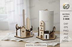 Kitchen Paper Roll Holder Laser Cut. Paper Towel Stand SVG Product Image 1