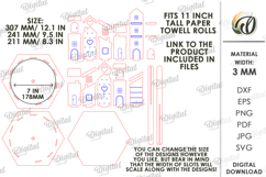 Kitchen Paper Roll Holder Laser Cut. Paper Towel Stand SVG Product Image 3