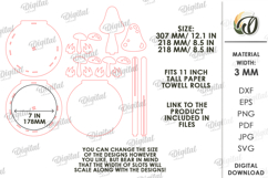 Kitchen Paper Roll Holder Laser Cut. Paper Towel Stand SVG Product Image 3
