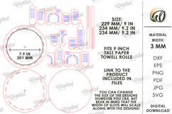 Kitchen Paper Roll Holder Laser Cut. Paper Towel Stand SVG Product Image 2