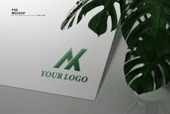 papper white plant logo mockup psd Product Image 2