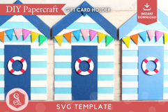 Beach Hut Gift Card Holder SVG Template Product Image 1